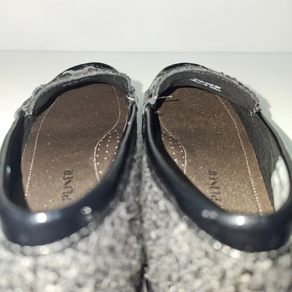 Donald Pliner Helio Lug Sole Loafer Womens 9 Black Boucle Sequined Platform NEW - Picture 10 of 14
